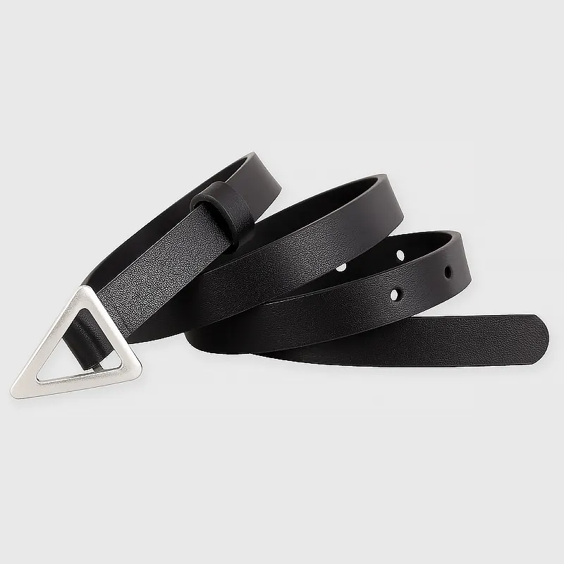 Triangle Buckle Skinny Belt